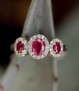 Three Ruby & Diamond Ring
