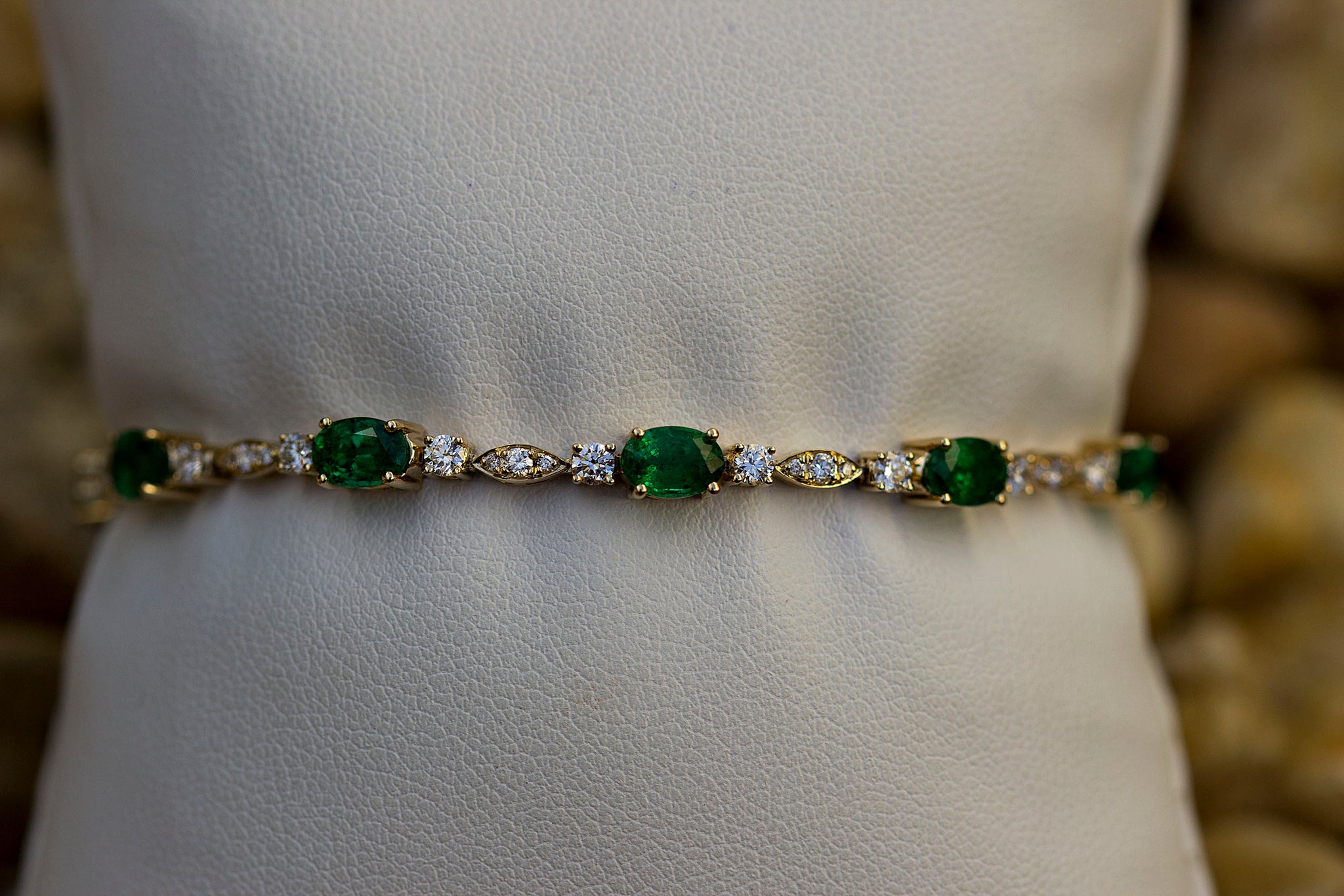 Buy Modern Gold Plated Ruby Emerald Stone Bracelet for Women