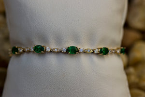 Yellow Gold Emerald & Diamond Bracelet