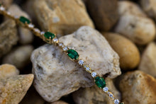 Load image into Gallery viewer, Yellow Gold Emerald &amp; Diamond Bracelet

