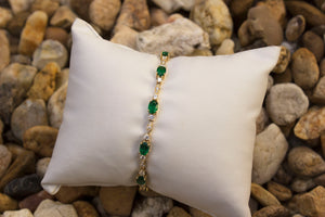 Yellow Gold Emerald & Diamond Bracelet
